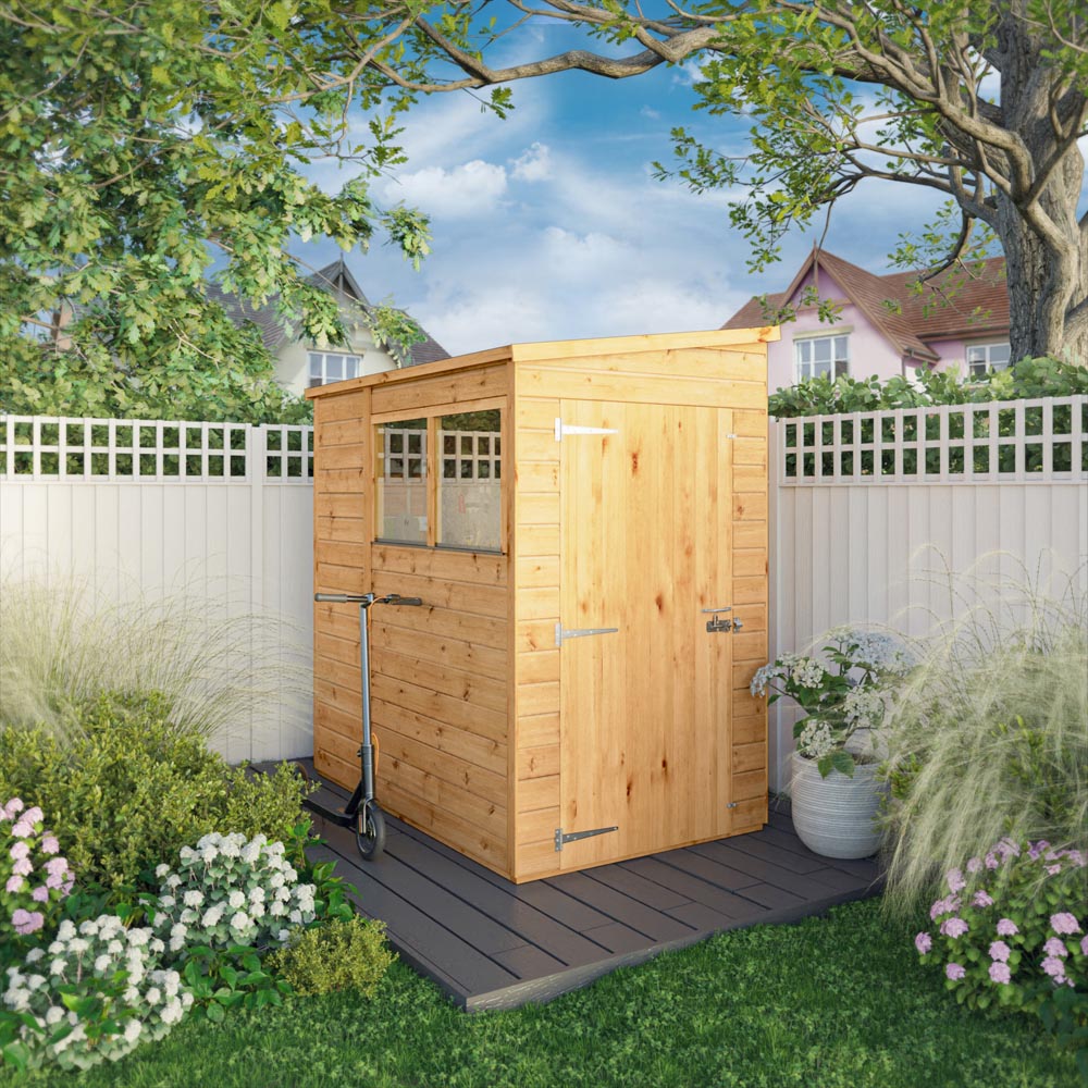 Mercia 6x4 Woodsman Shiplap Pent - Glass