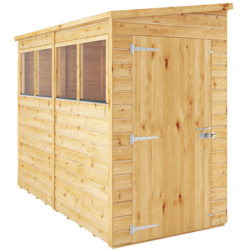 Mercia 8x4 Woodsman Shiplap Pent - Glass