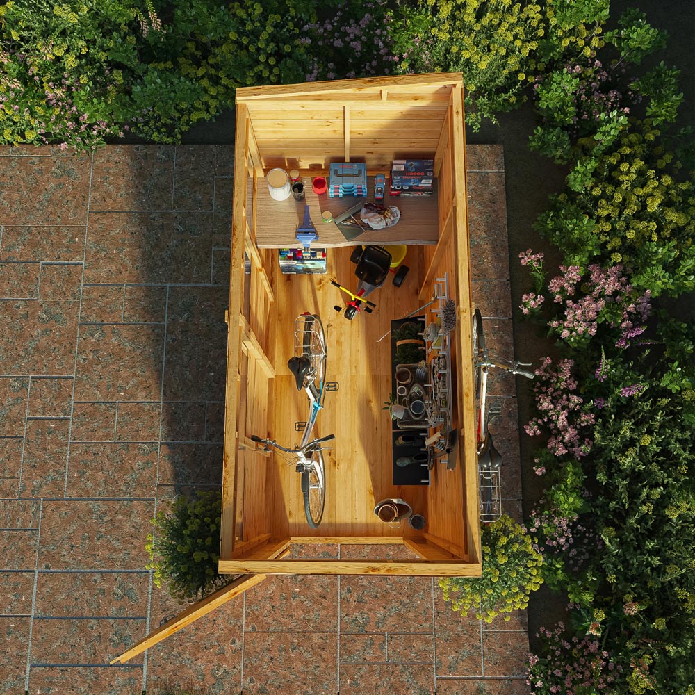 Mercia 8x4 Woodsman Shiplap Pent - Glass
