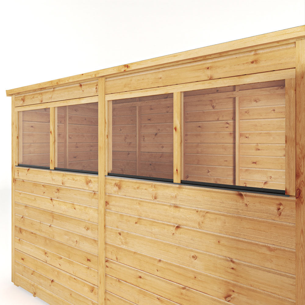 Mercia 8x4 Woodsman Shiplap Pent - Glass
