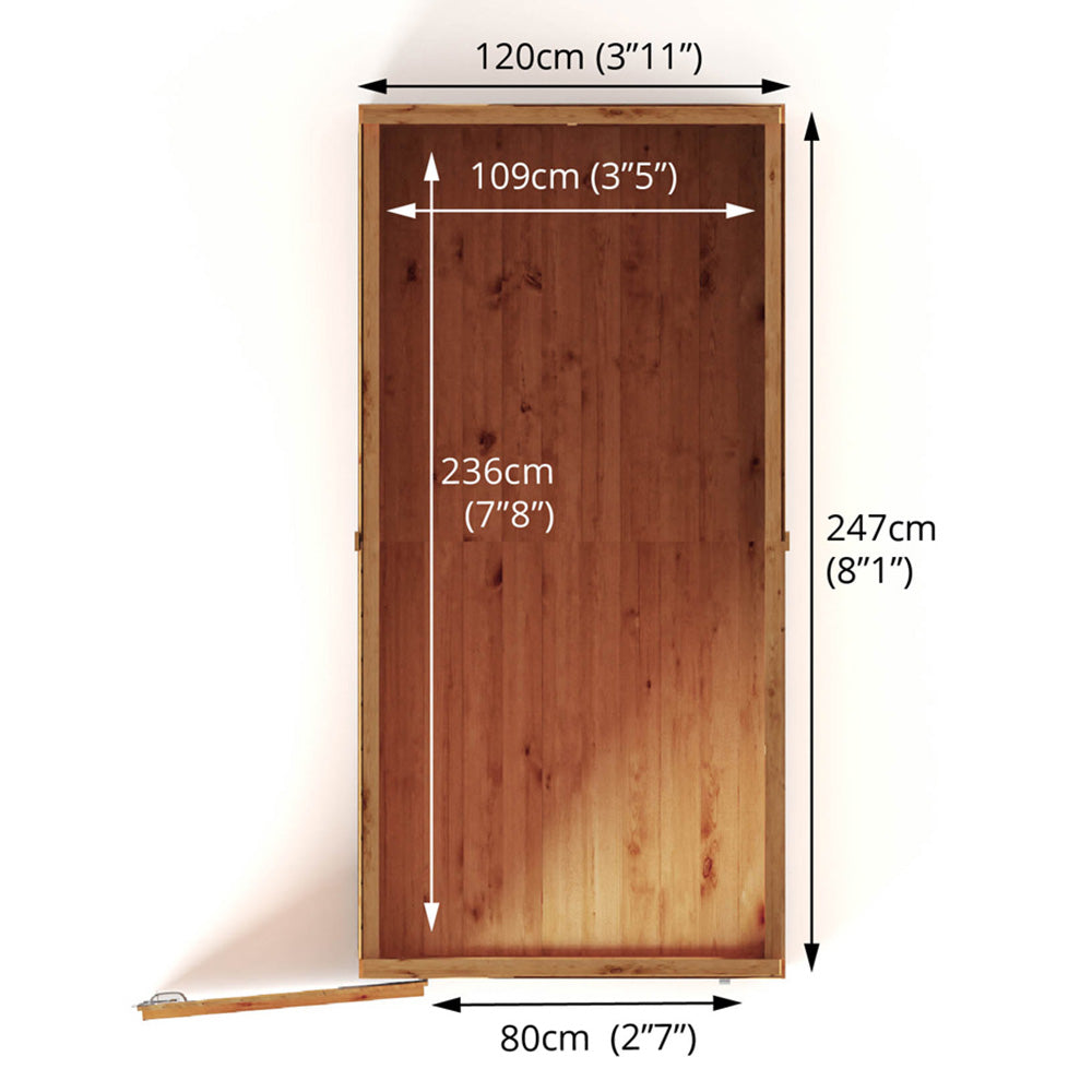 Mercia 8x4 Woodsman Shiplap Pent - Glass