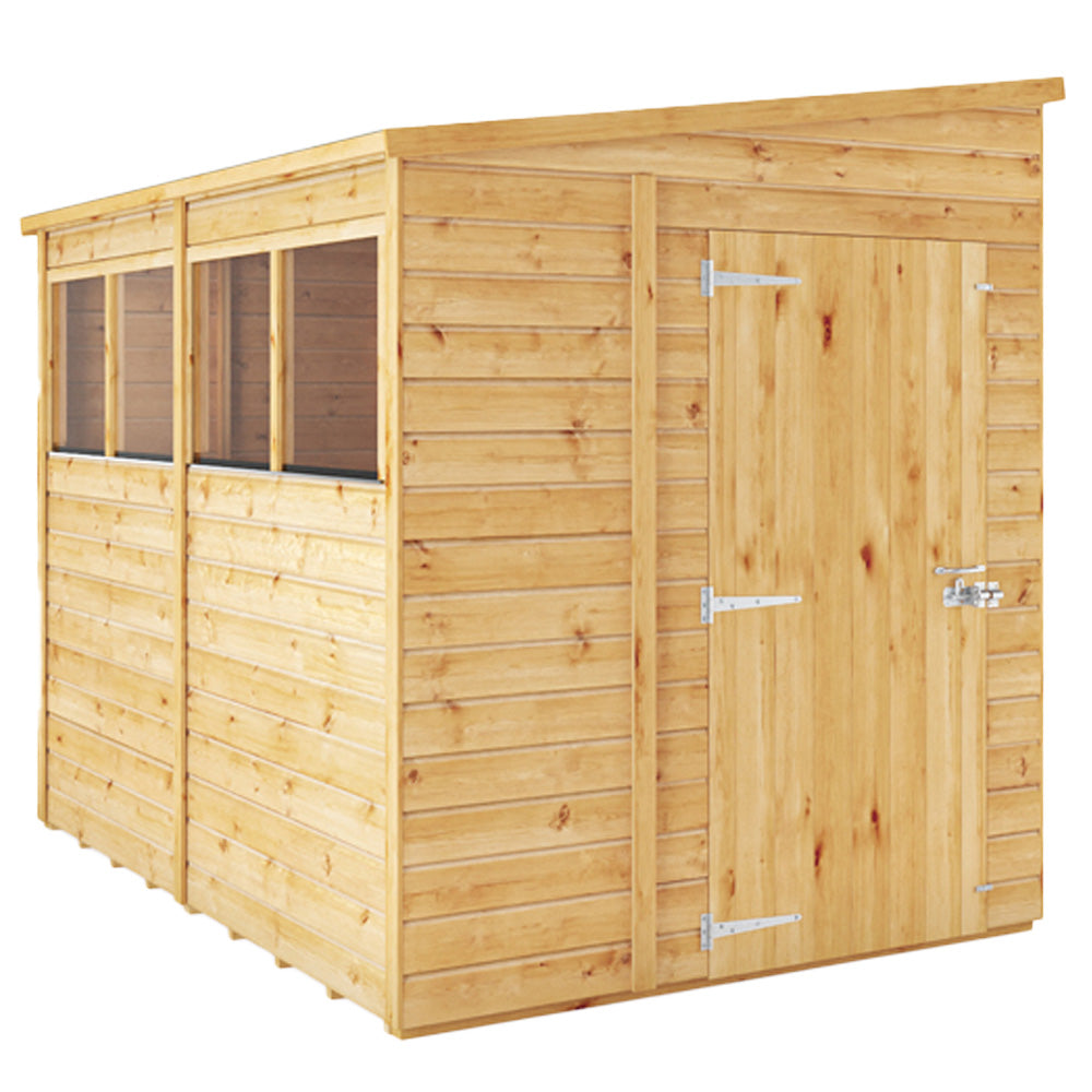 Mercia 8x6 Woodsman Shiplap Pent - Glass