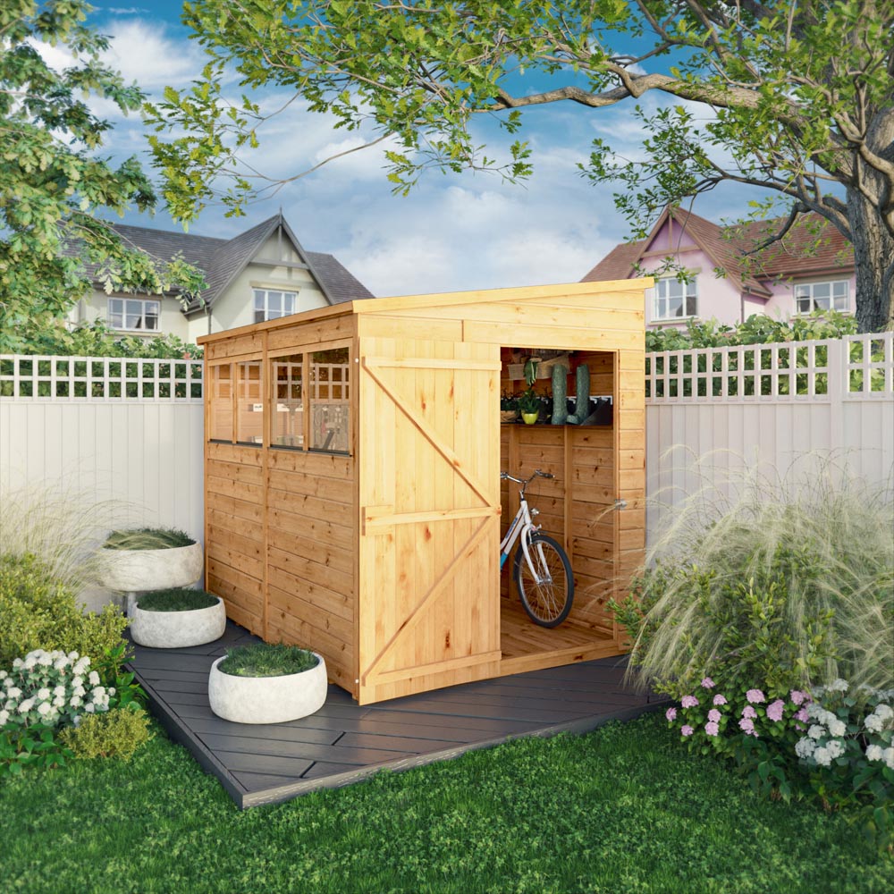 Mercia 8x6 Woodsman Shiplap Pent - Glass