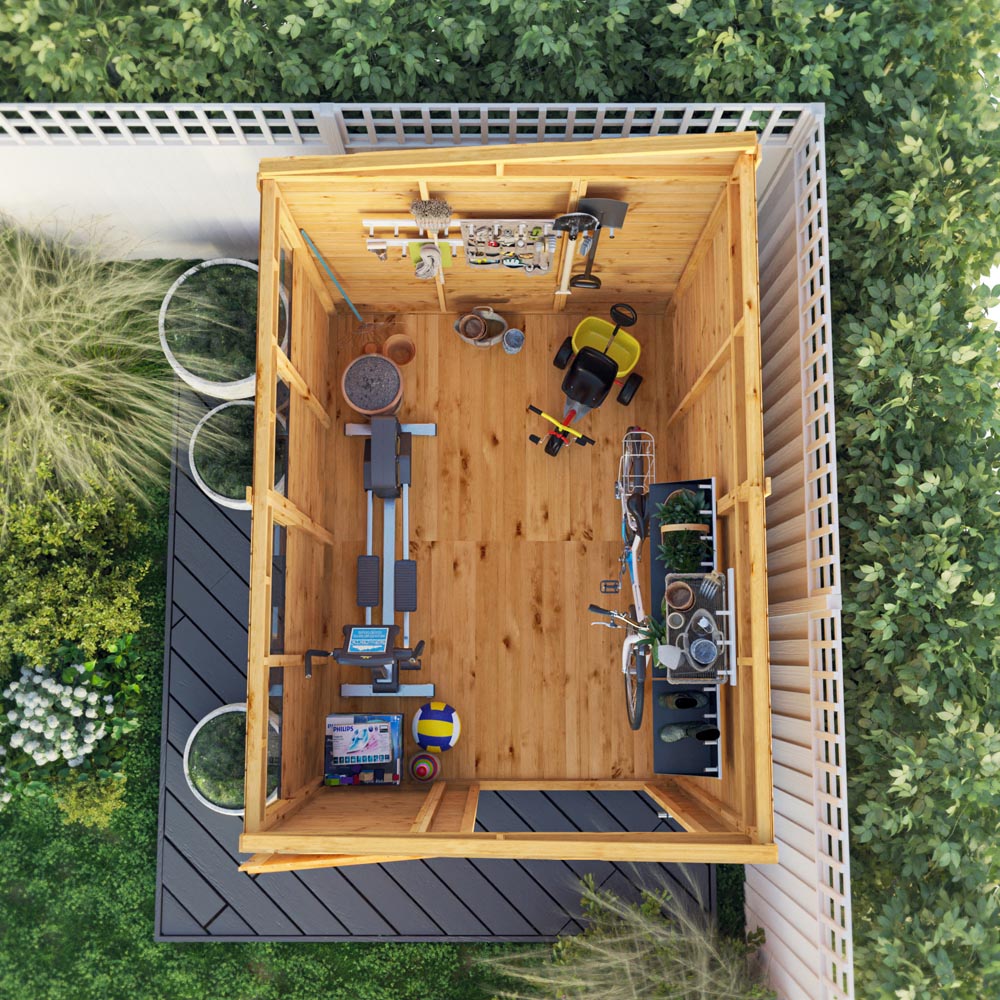Mercia 8x6 Woodsman Shiplap Pent - Glass
