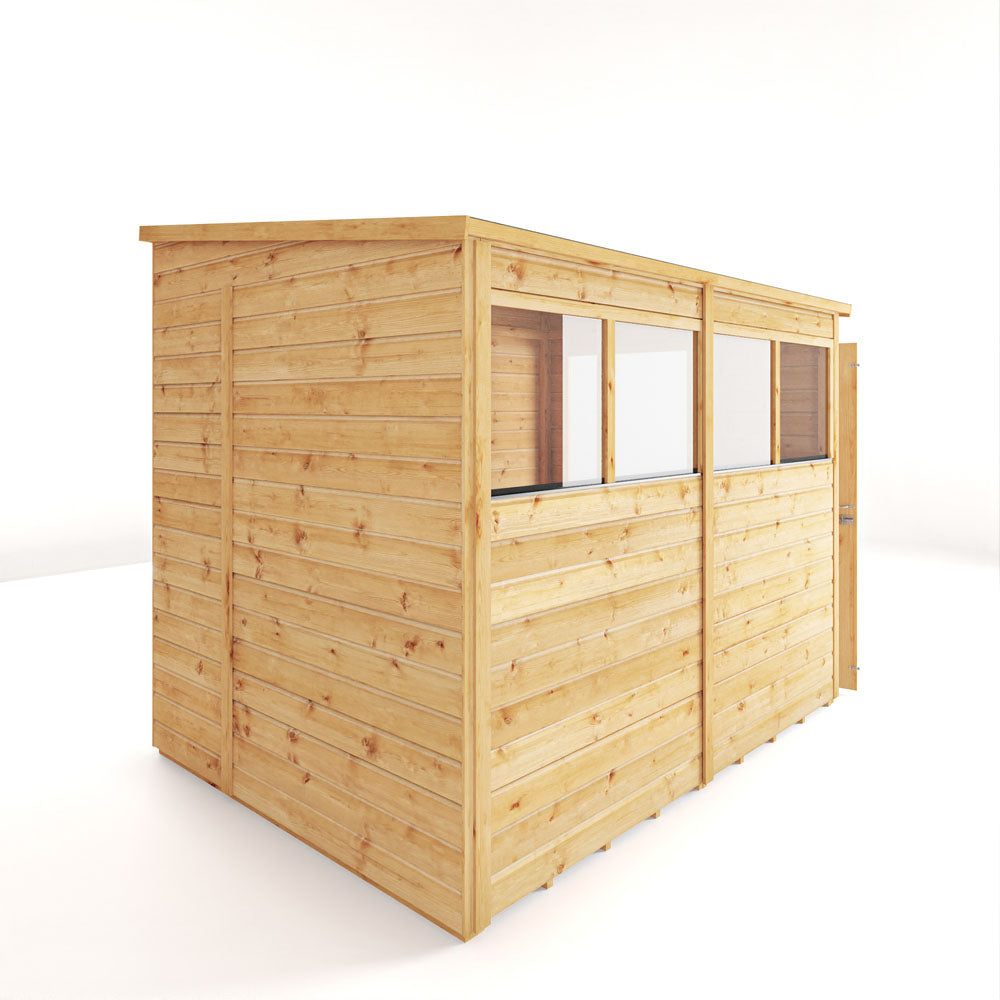 Mercia 8x6 Woodsman Shiplap Pent - Glass