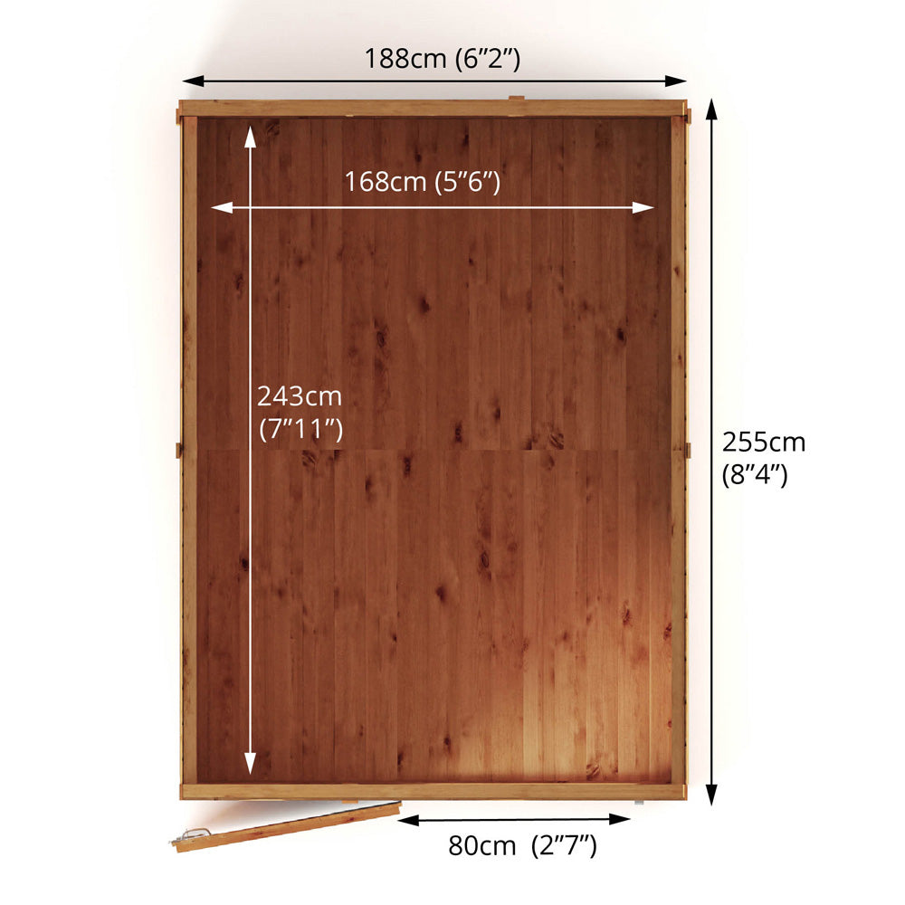 Mercia 8x6 Woodsman Shiplap Pent - Glass