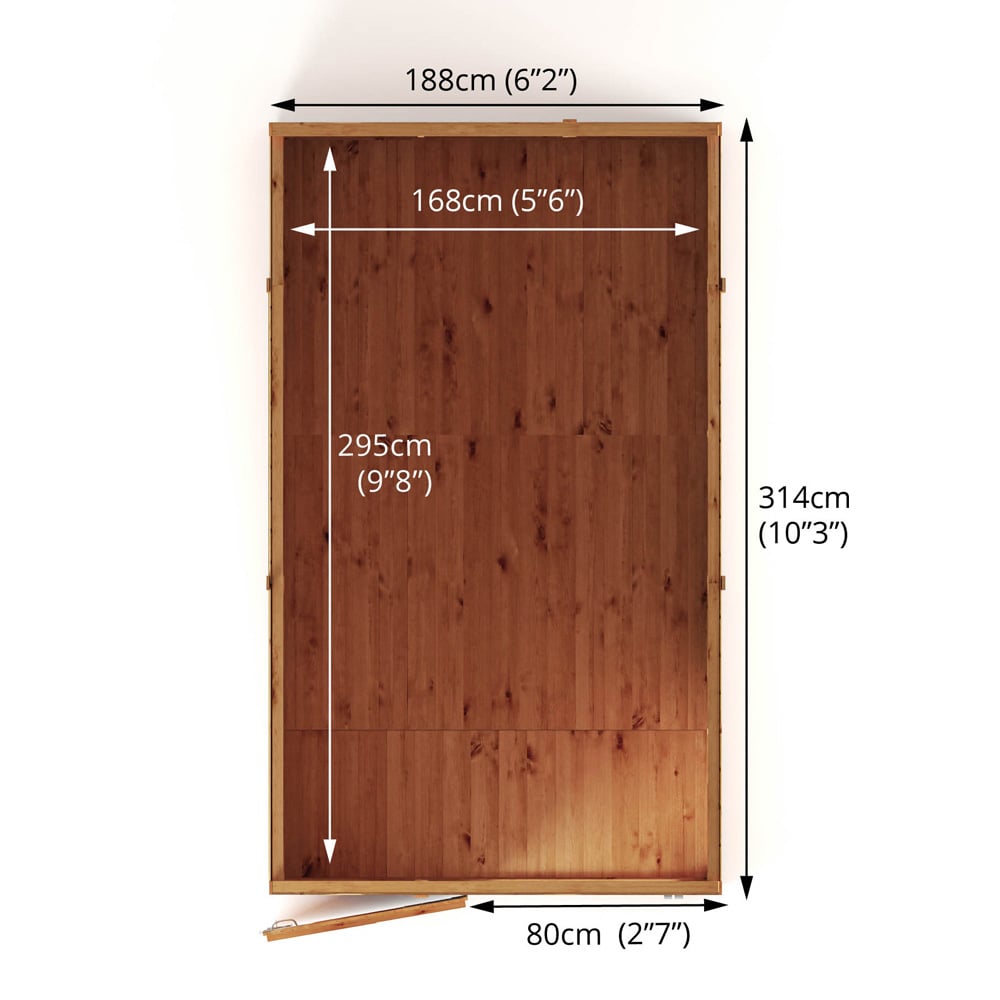 Mercia 10x6 Woodsman Shiplap Pent - Glass