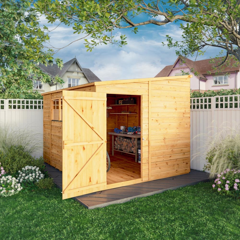 Mercia 10x8 Woodsman Shiplap Pent - Glass