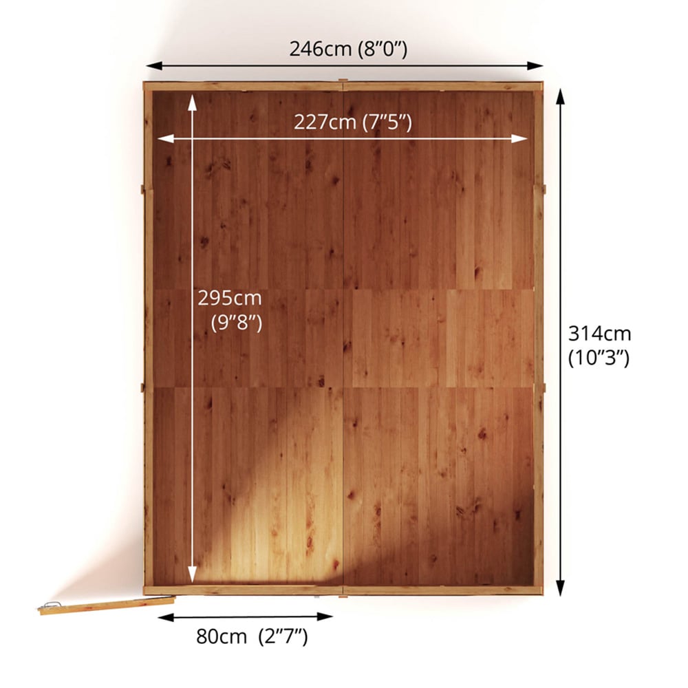 Mercia 10x8 Woodsman Shiplap Pent - Glass