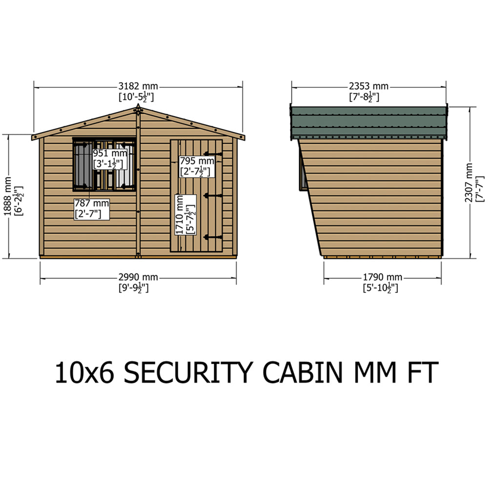 Shire Security Cabin 10x6 Shiplap Style C