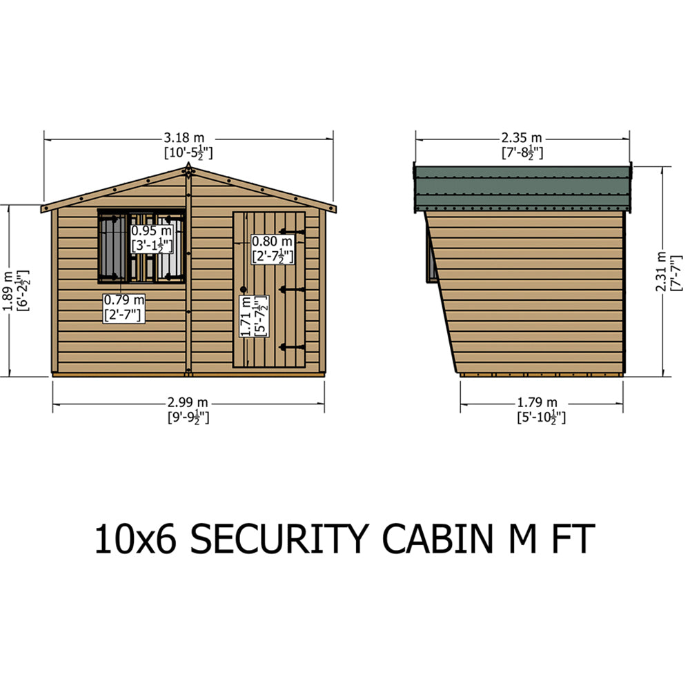 Shire Security Cabin 10x6 Shiplap Style C