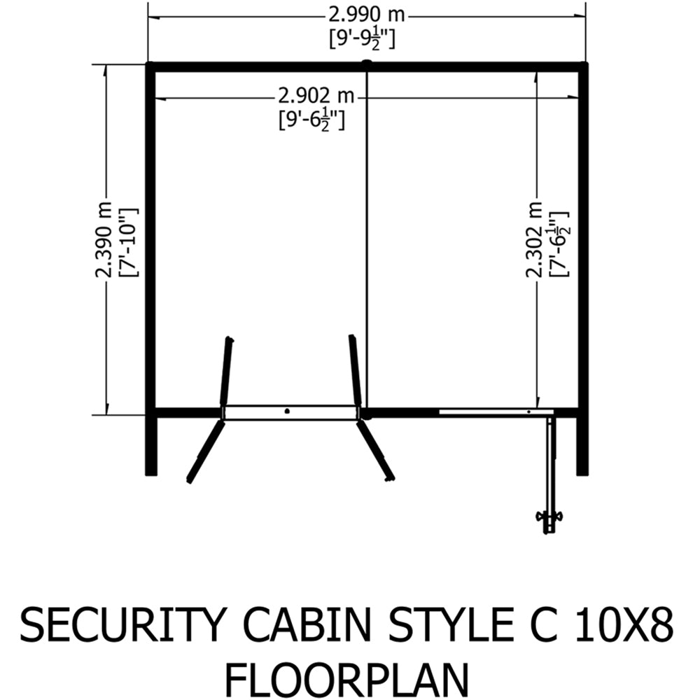 Shire Security Cabin 10x8 Shiplap Style C