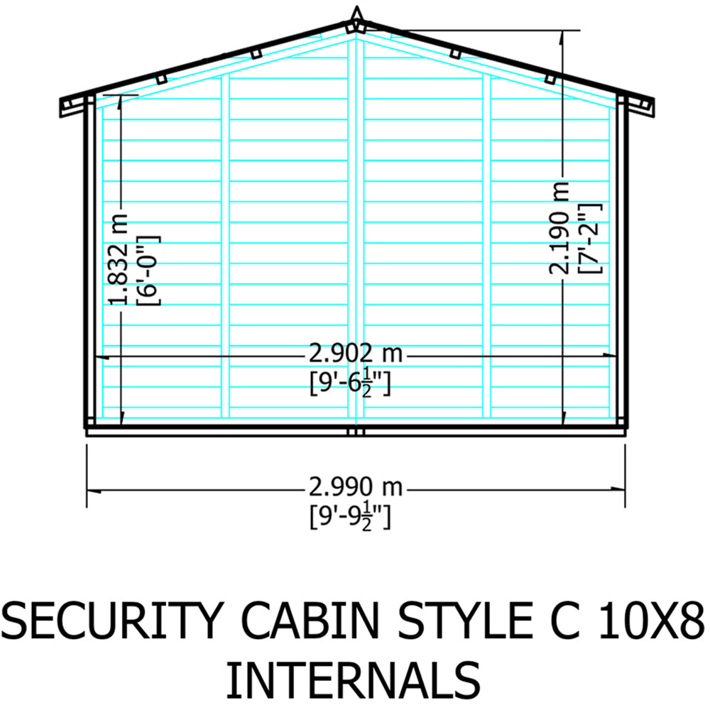 Shire Security Cabin 10x8 Shiplap Style C