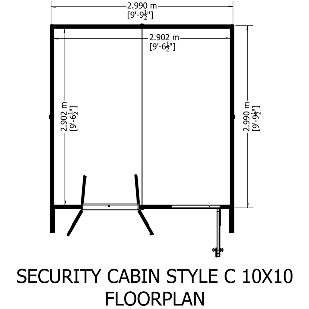 Shire Security Cabin 10x10 Shiplap Style C
