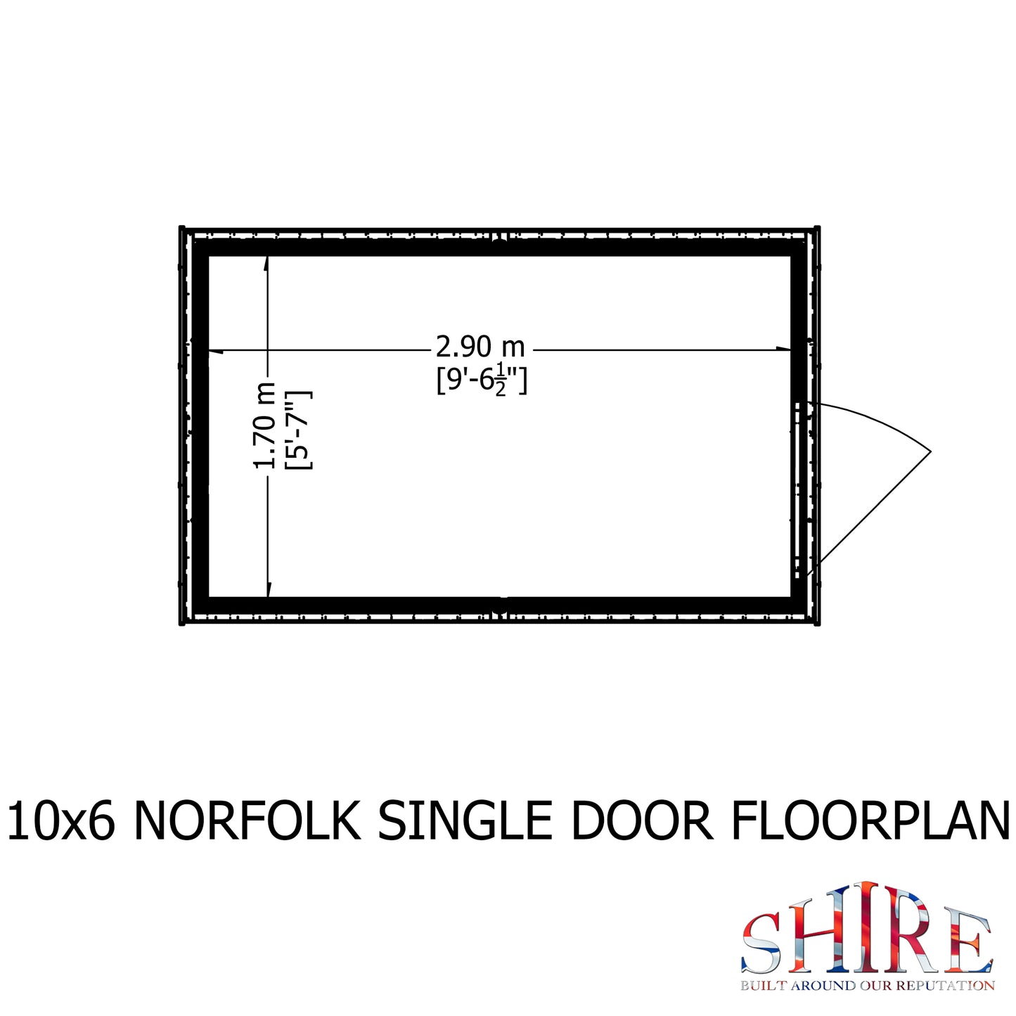 Shire Norfolk 10x6 Single Door Loglap Style B