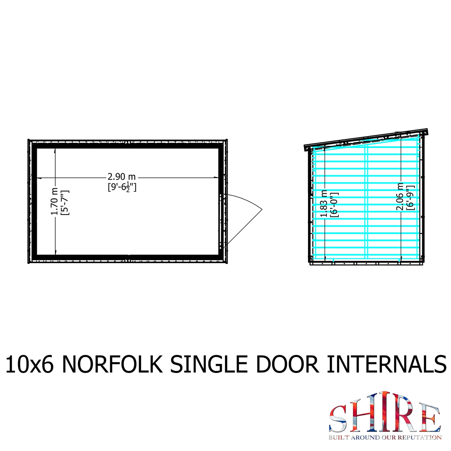 Shire Norfolk 10x6 Single Door Loglap Style B