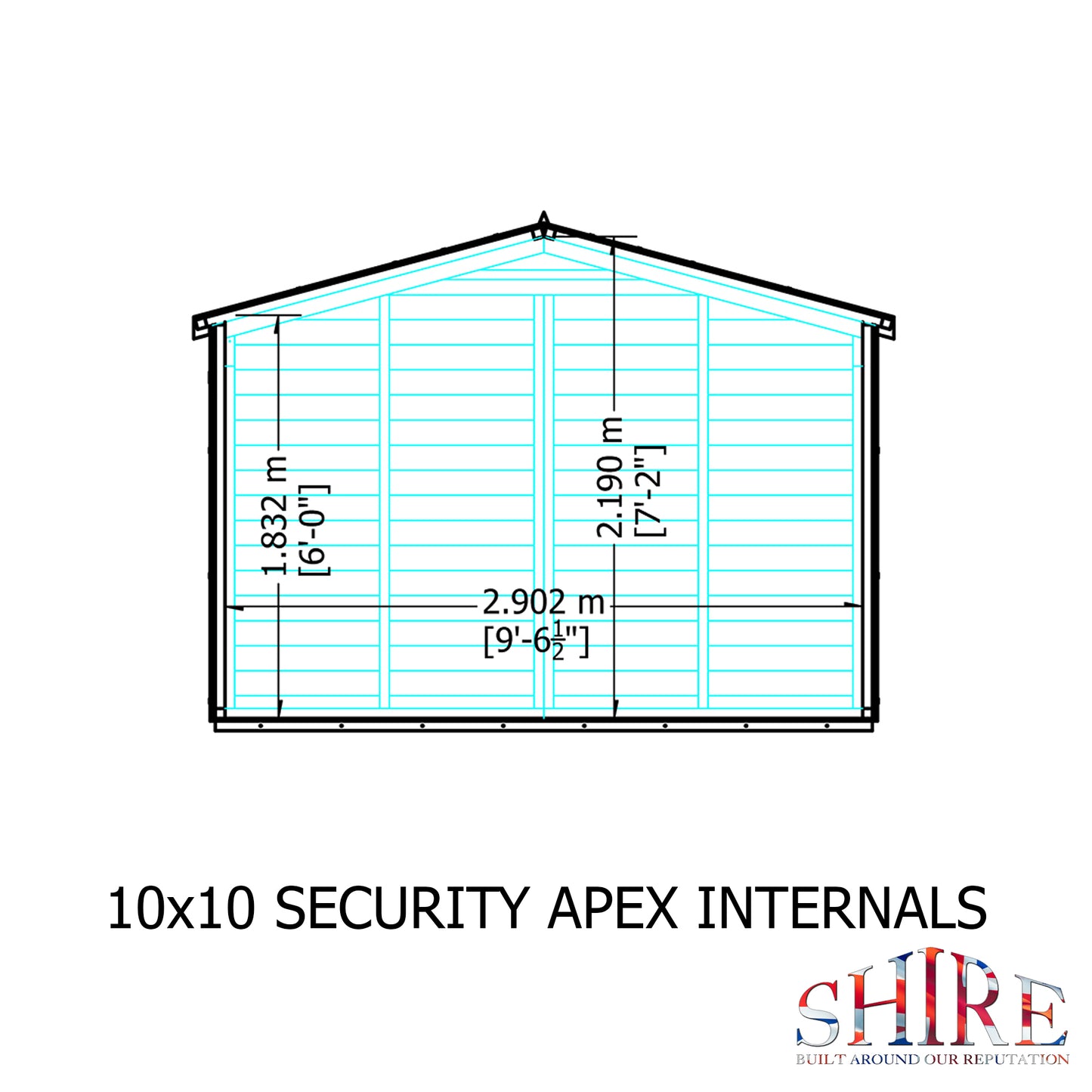 Shire Security Apex 10x10 Single Door Shiplap