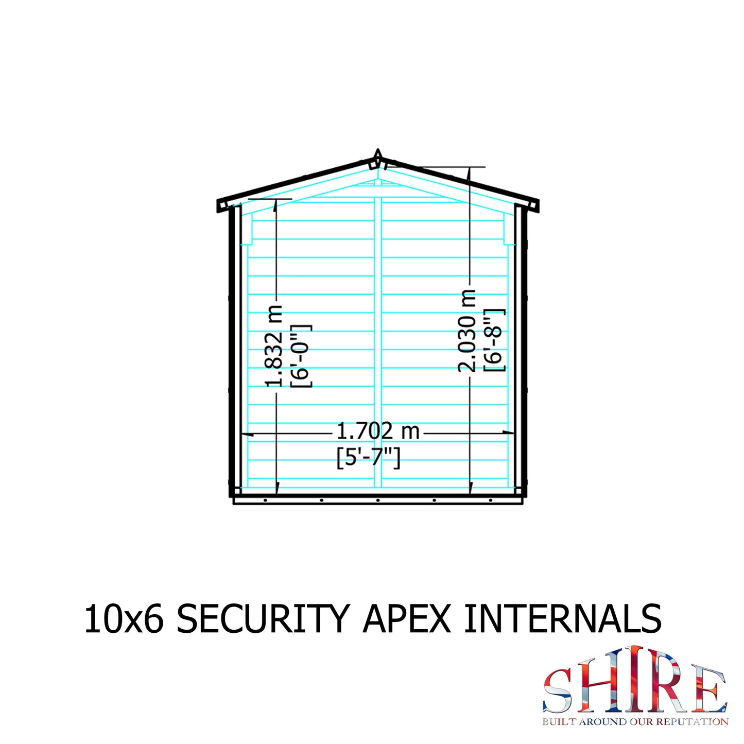 Shire Security Apex 10x6 Single Door Shiplap