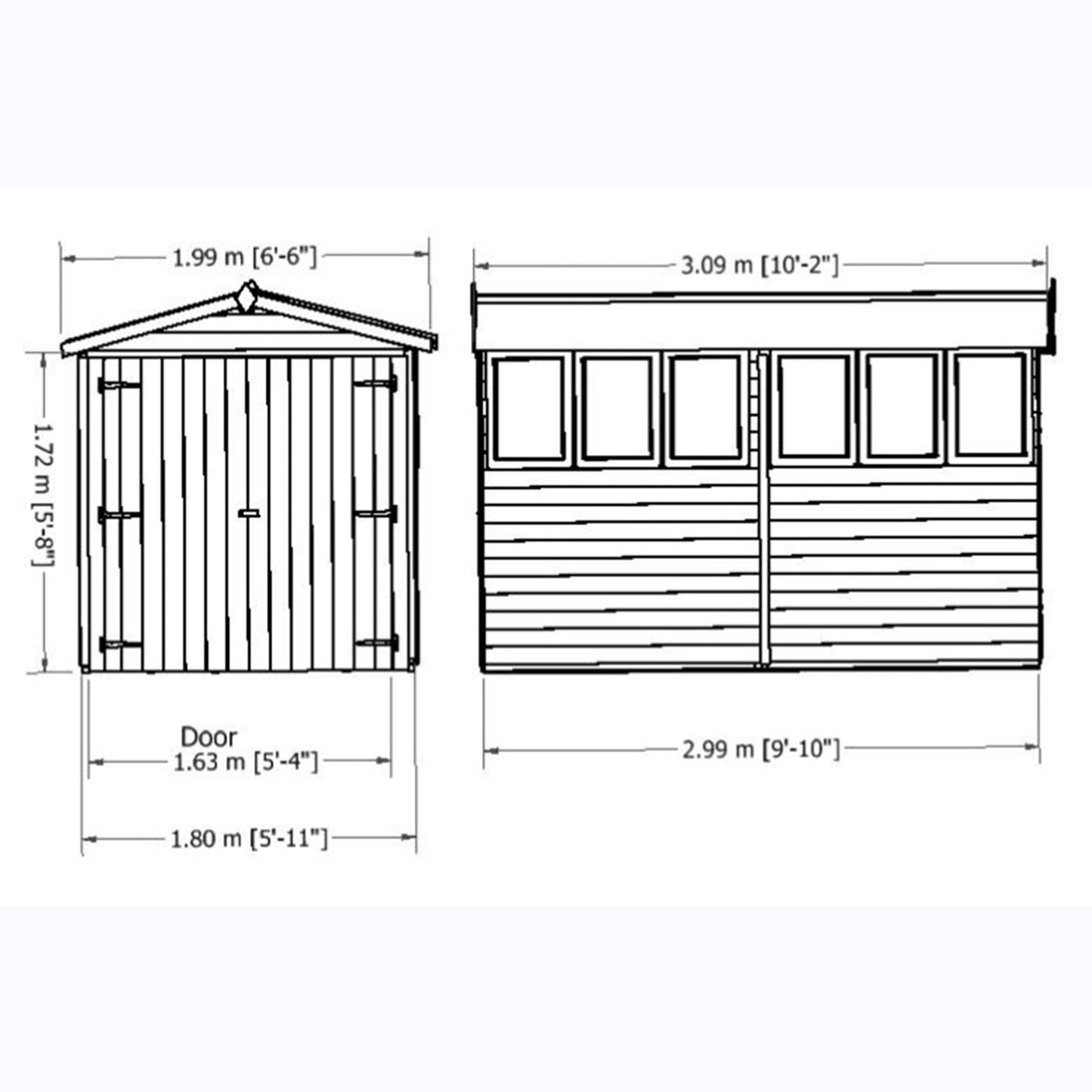 Shire Overlap Double Door Apex 10x6 D/D