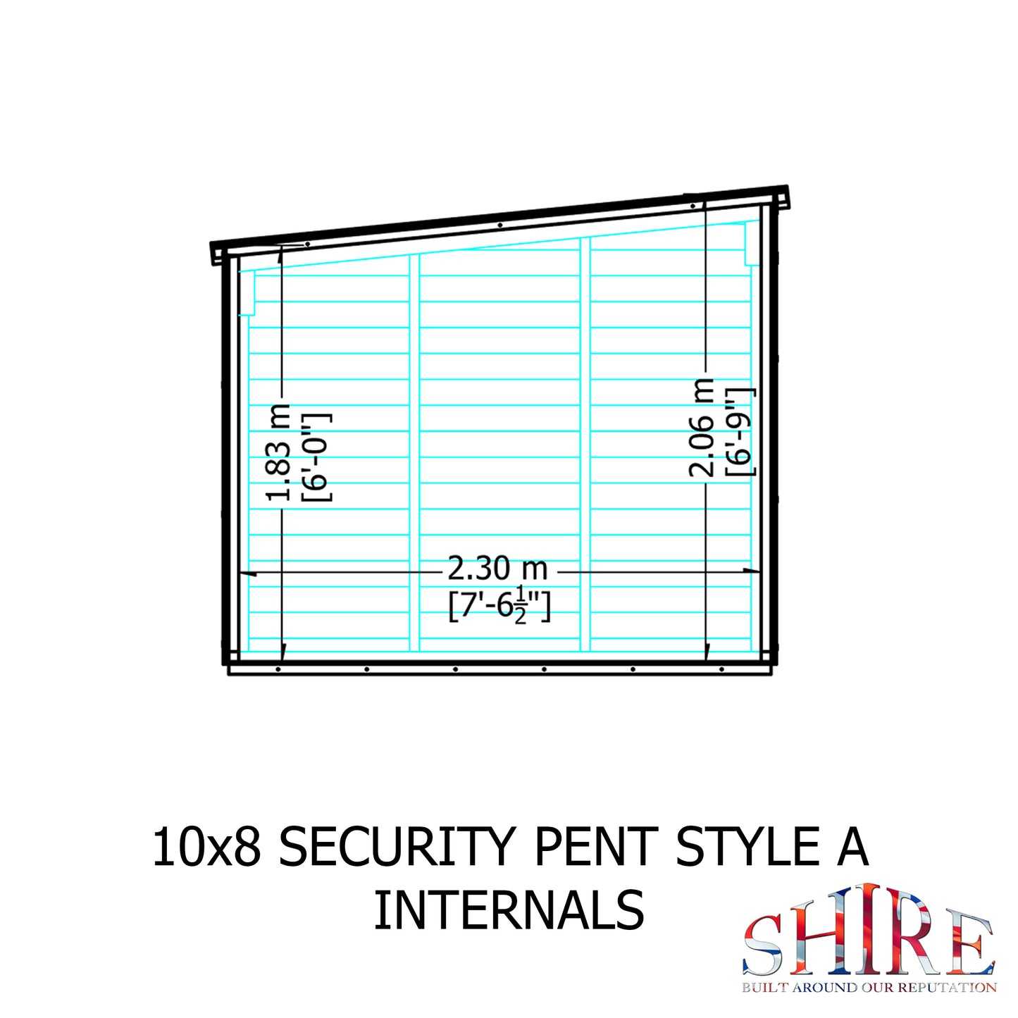 Shire Security Pent 10x8 Single Door Shiplap
