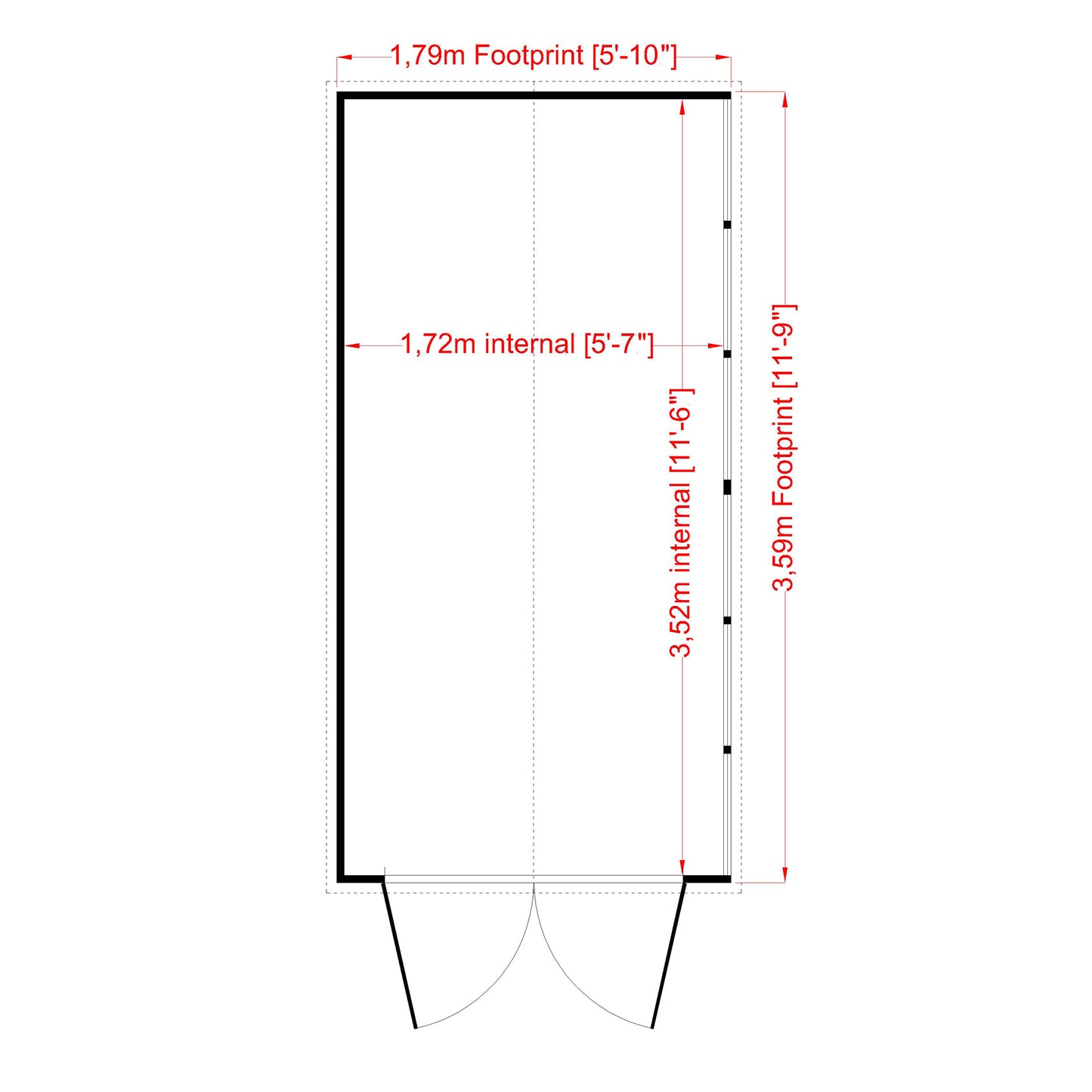 Shire Overlap Double Door 12x6 D/D