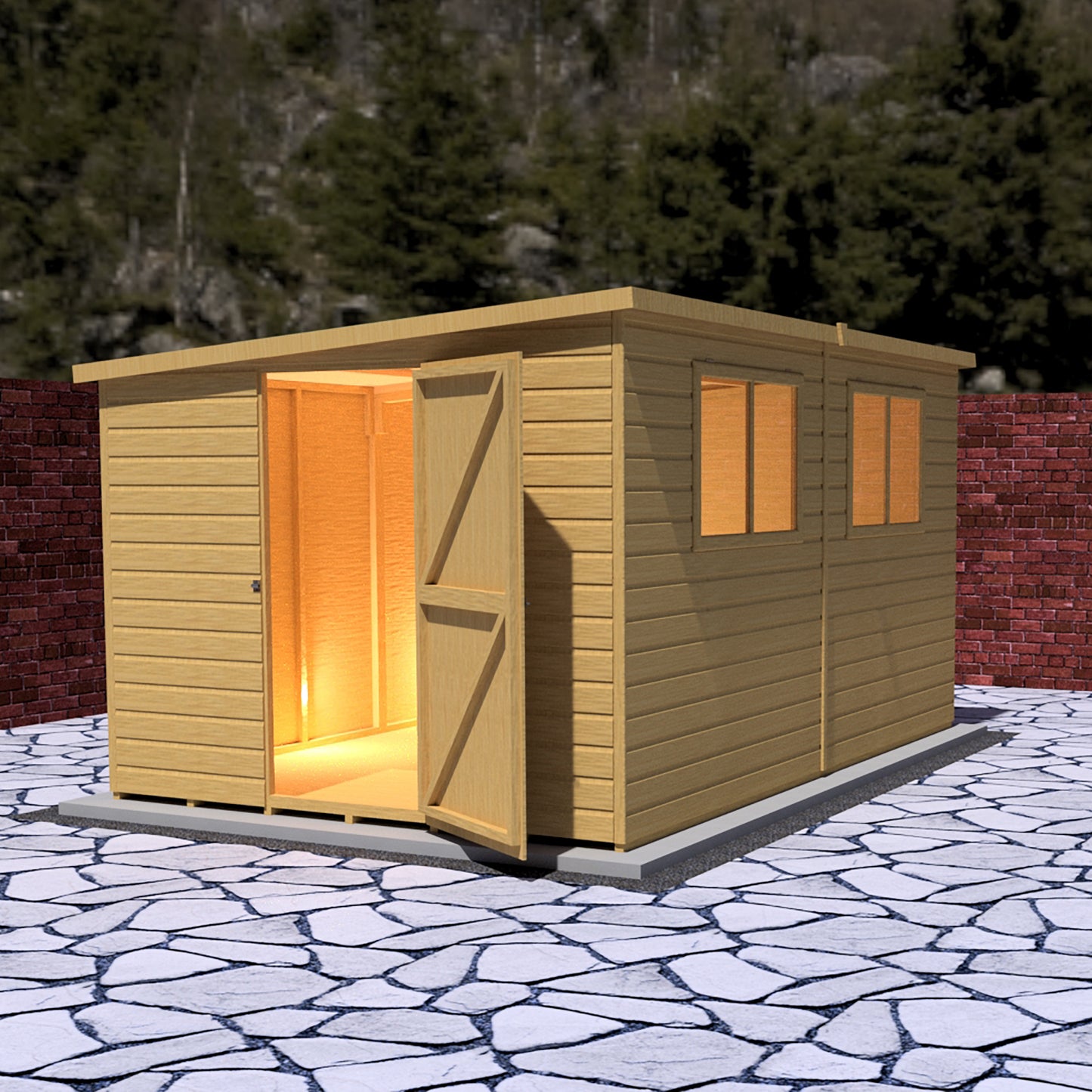 Shire Caldey Single Door 12x8 Shiplap Style A