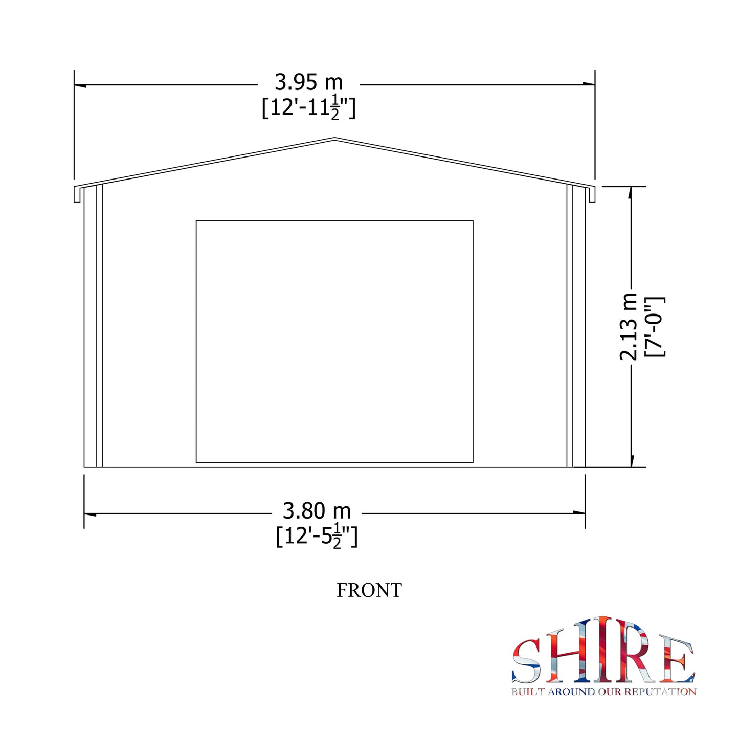 Shire Bradenham 13x12 Log Cabin (28mm - 70mm Logs)