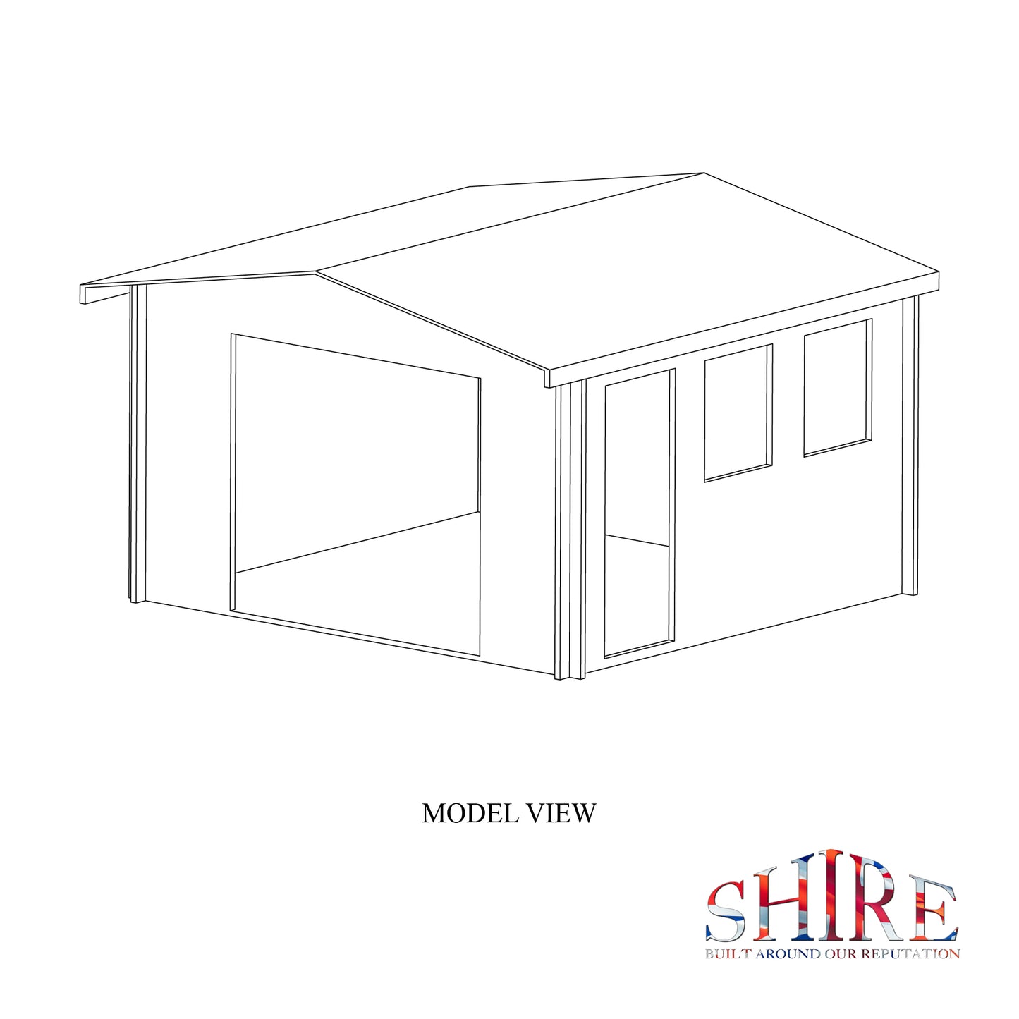 Shire Bradenham 13x12 Log Cabin (28mm - 70mm Logs)