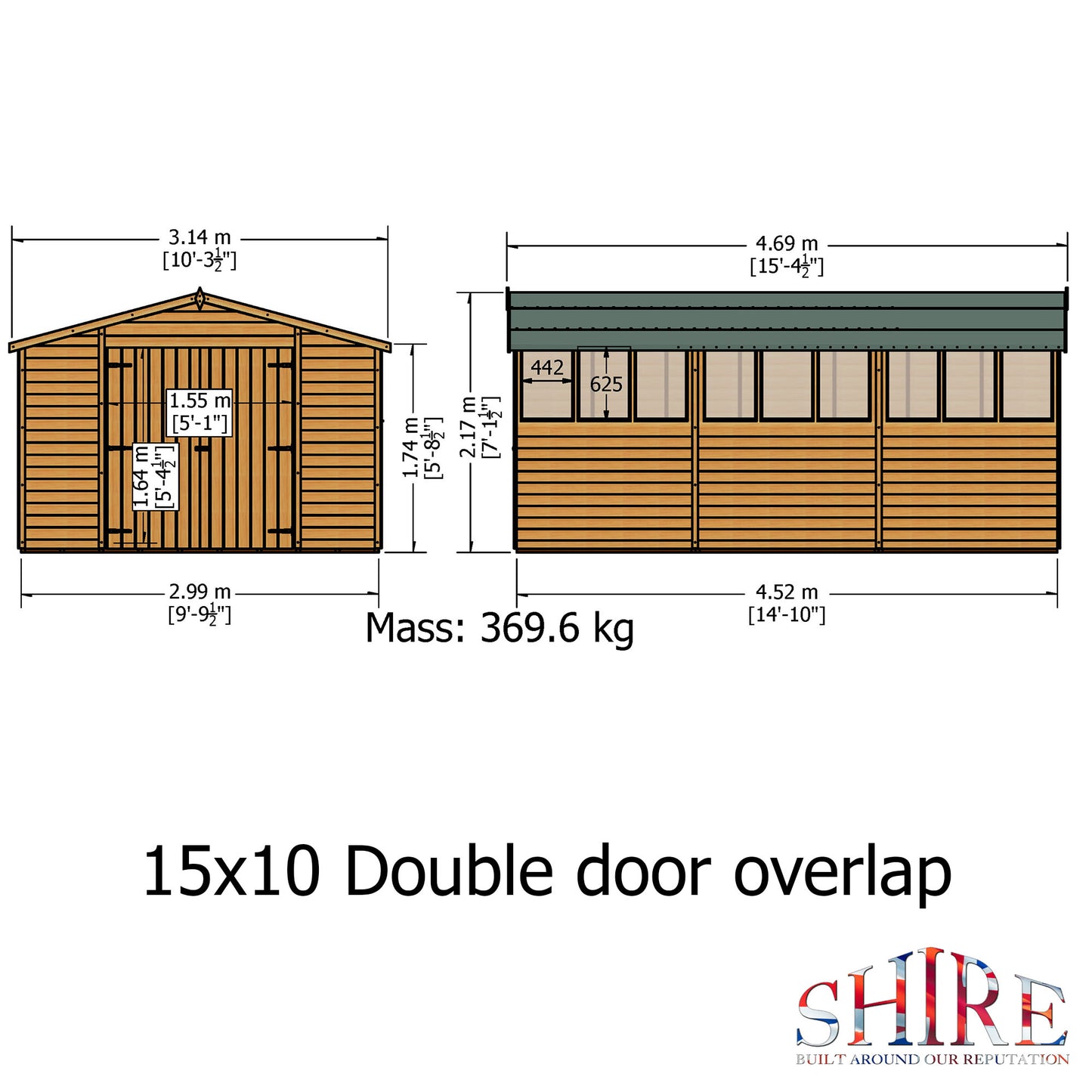 Shire Overlap Double Door 10x15 D/D