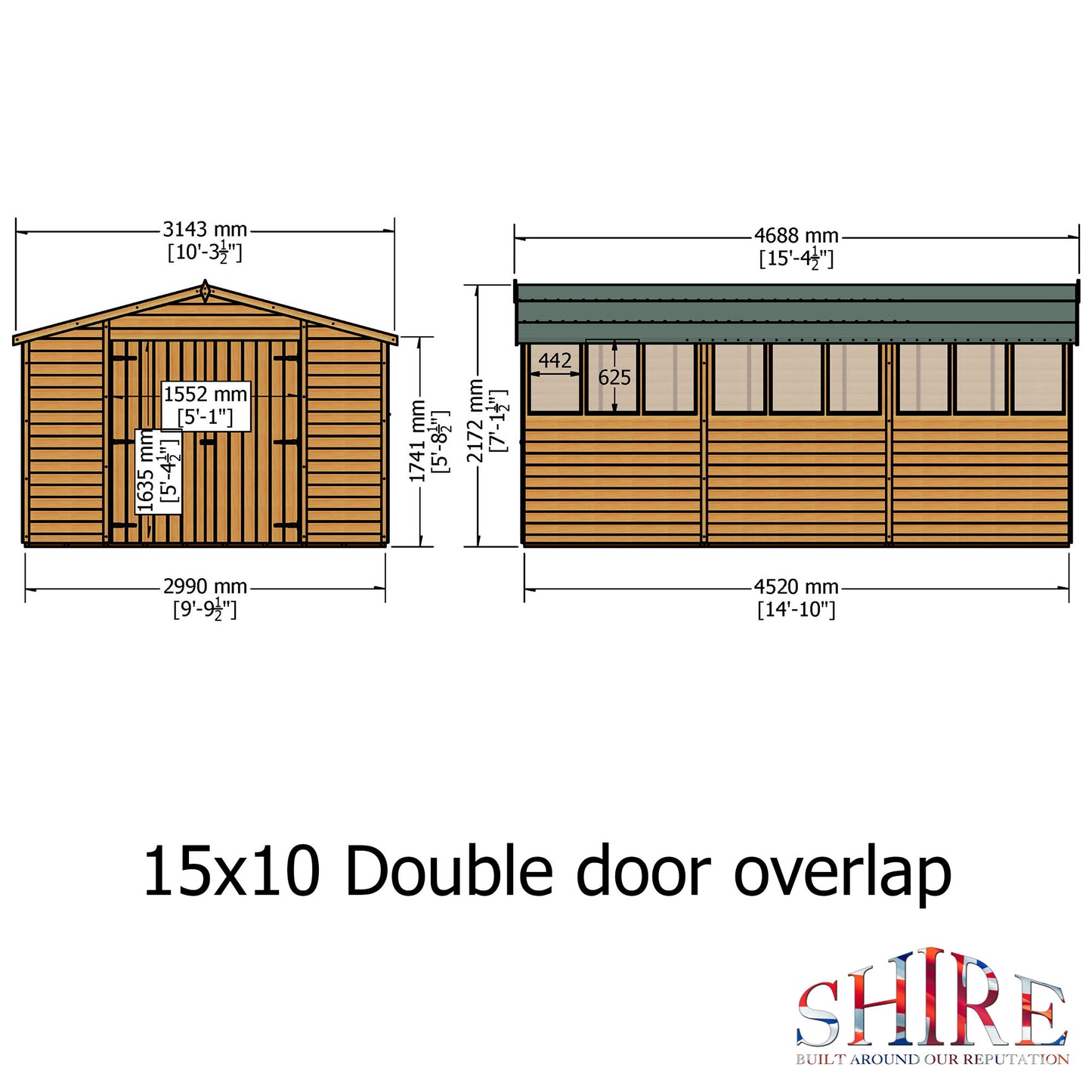 Shire Overlap Double Door 10x15 D/D