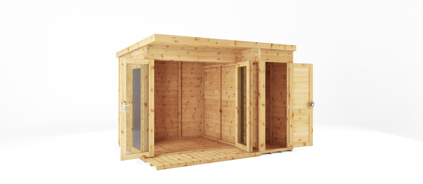 Mercia 10x8 Premium Garden Room Summerhouse With Side Shed