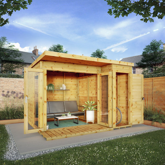 Mercia 10x8 Premium Garden Room Summerhouse With Side Shed