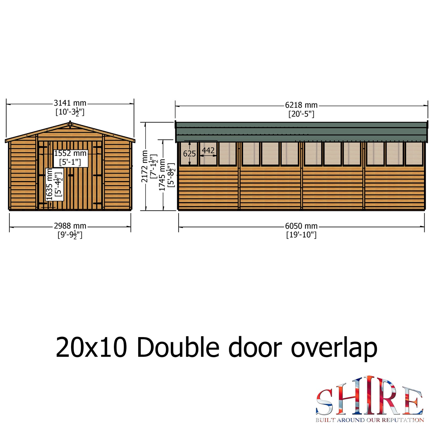 Shire Overlap Double Door 10x20 D/D