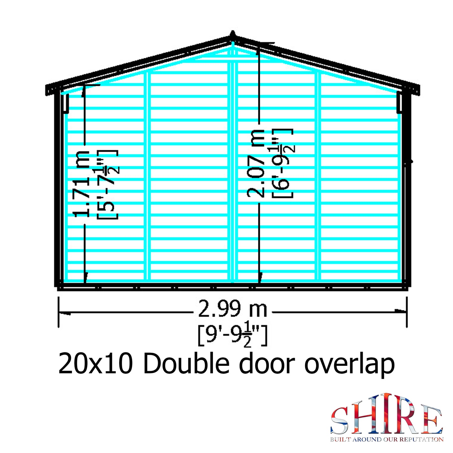 Shire Overlap Double Door 10x20 D/D