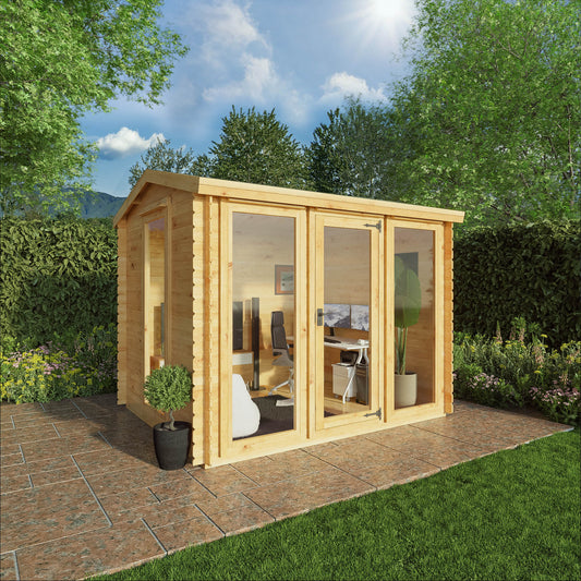 Mercia 3m x 2.5m Reverse Apex Log Cabin - 19mm