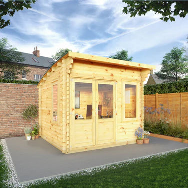 Mercia 3m x 3m Curved Roof Log Cabin - 44mm