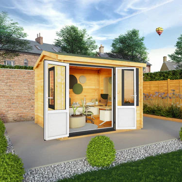 Mercia 3m x 3m Home Office Elite - 44mm (UPVC Windows & Door) - Grey