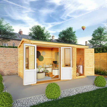 Mercia 4.1m x 3m Home Office Elite - 44mm (UPVC Windows & Door) - Grey