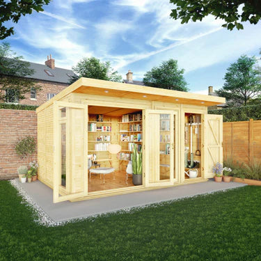 Mercia 4m x 3m(D) Insulated Garden Room with Side Shed