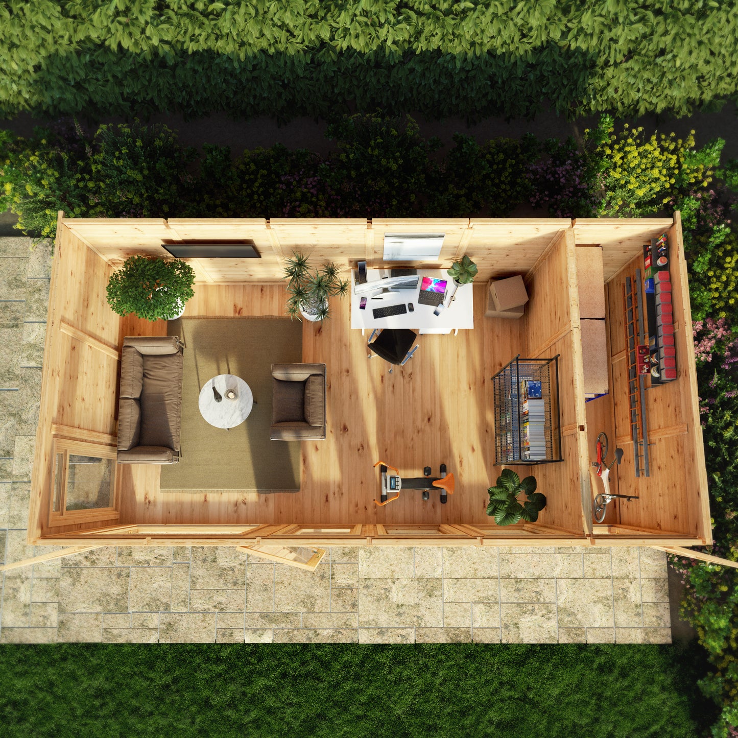 Mercia 6mx3m(D) Insulated Garden Room with Side Shed