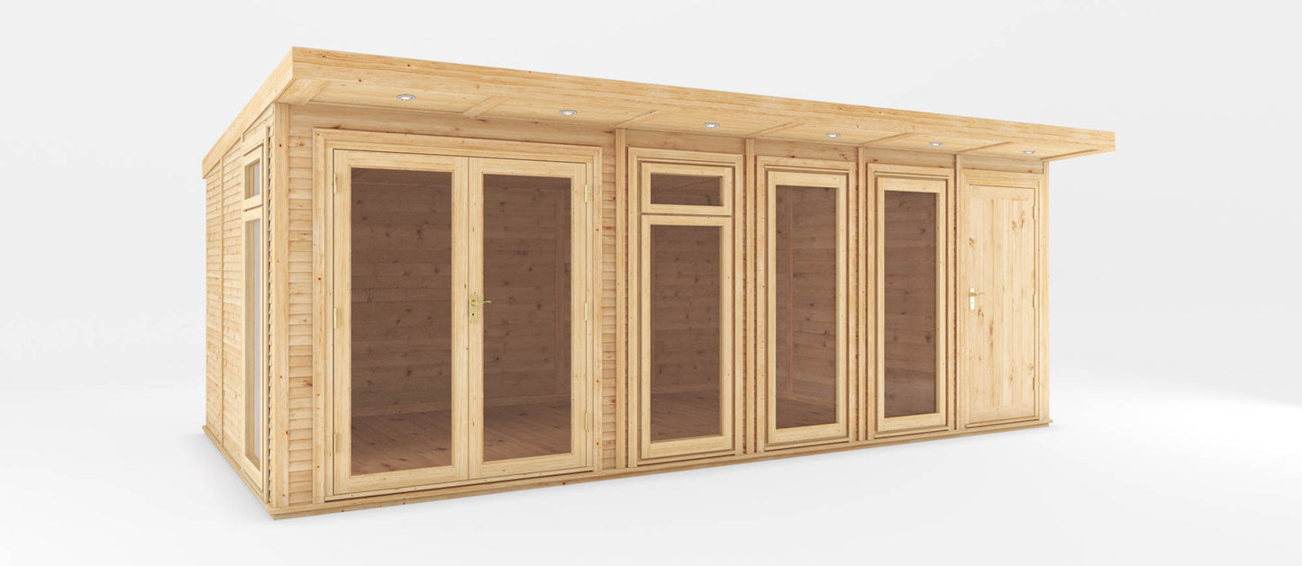 Mercia 6mx3m(D) Insulated Garden Room with Side Shed