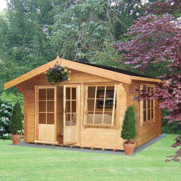 Shire Abbeyford 16Gx12 Log Cabin (28mm - 70mm Logs)