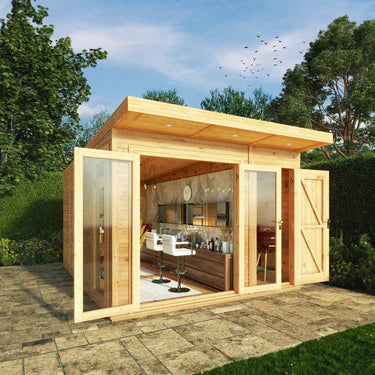 Mercia 3m x 4m(D) Insulated Garden Room with Side Shed