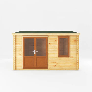 Mercia 4m x 4m Home Office Elite - 44mm (UPVC Windows & Door) - Oak