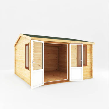 Mercia 4m x 4m Home Office Elite - 44mm (UPVC Windows & Door) - Oak