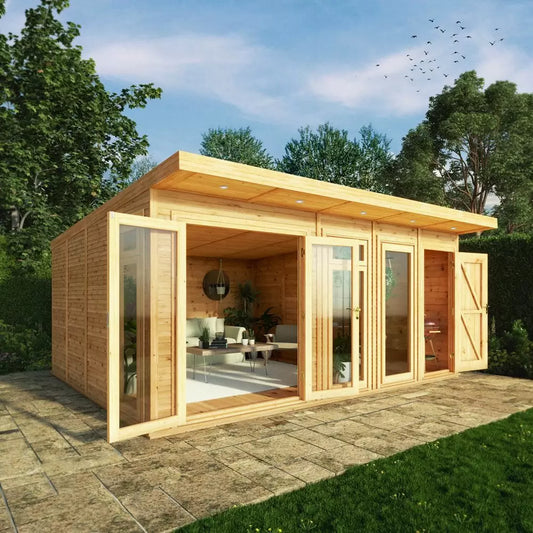 Mercia 5m x 4m(D) Insulated Garden Room with Side Shed