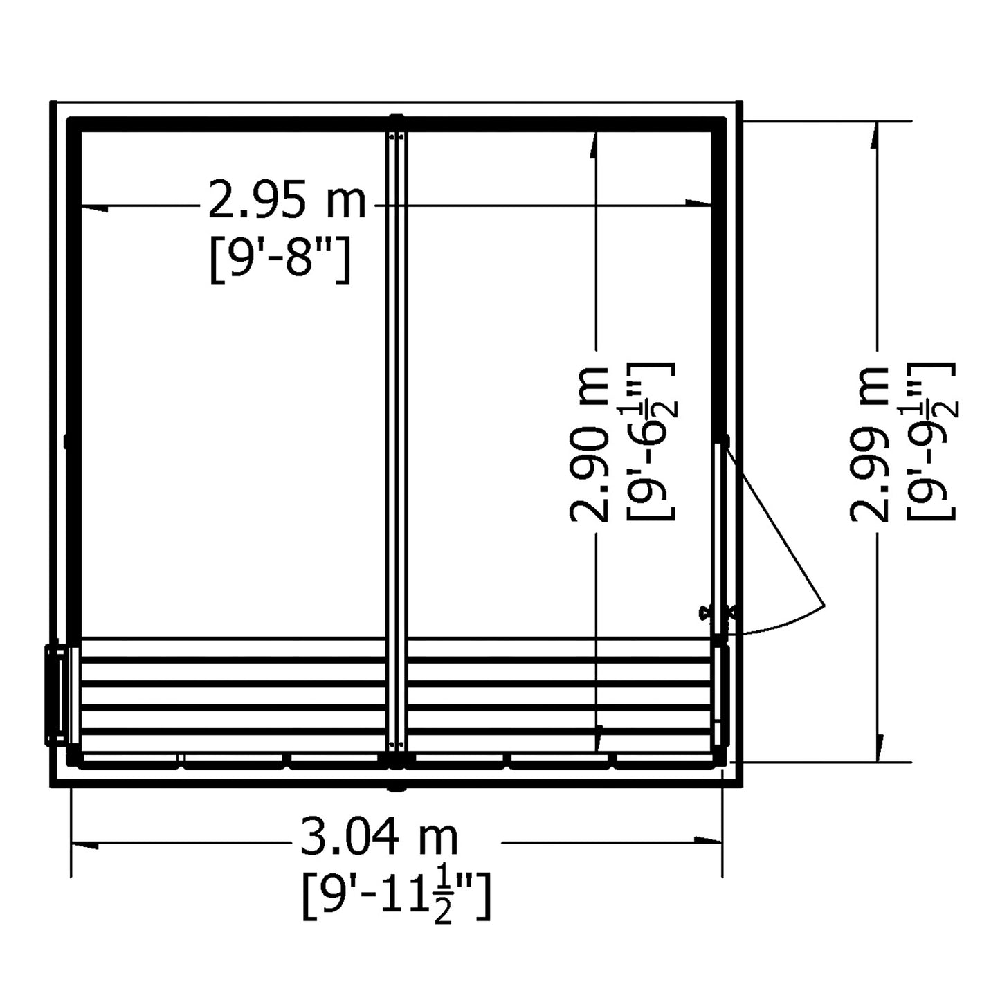 Shire Sun Pent 10x10 Single Door Shiplap Style B