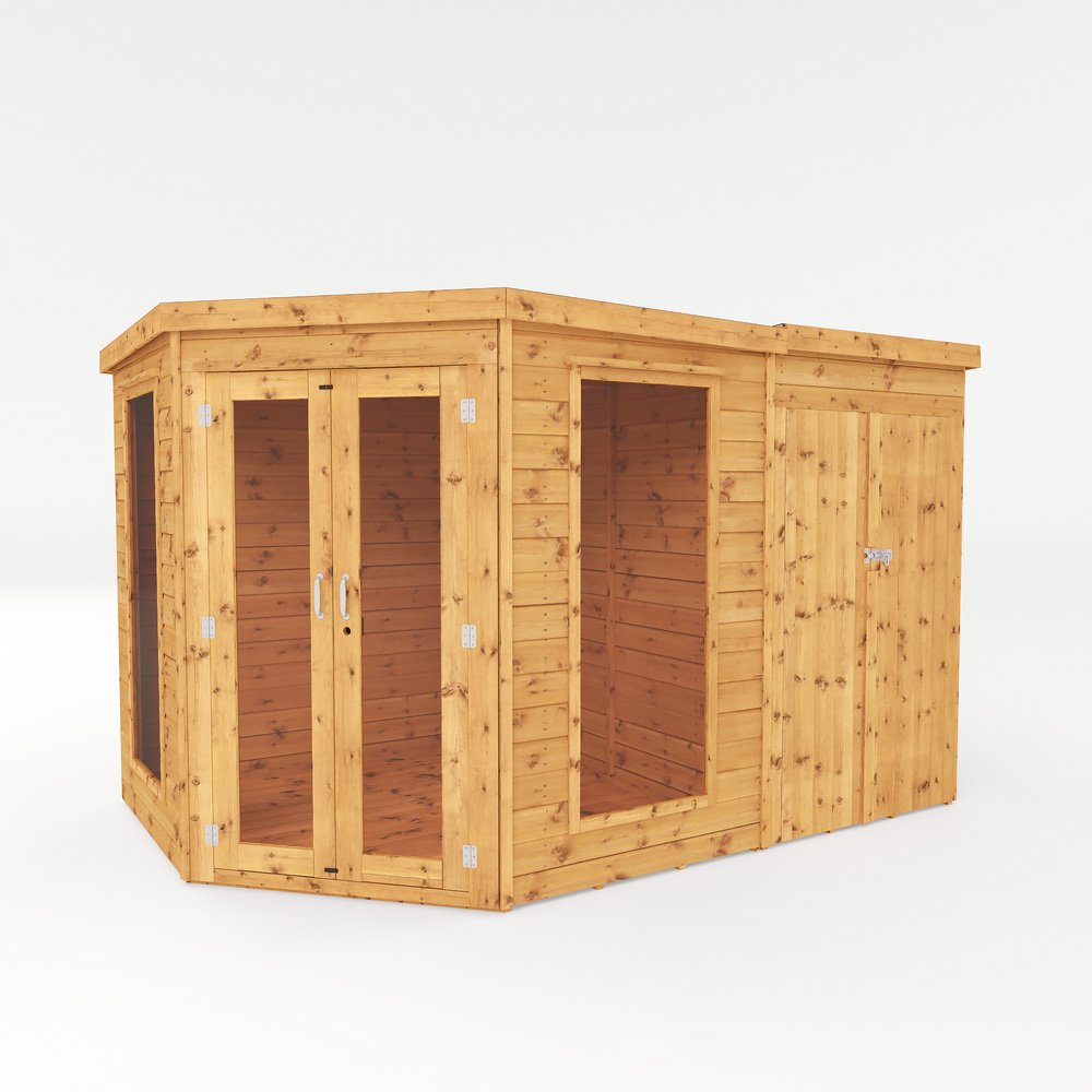 Mercia 7 x 11 Premium Corner Summerhouse With Side Shed