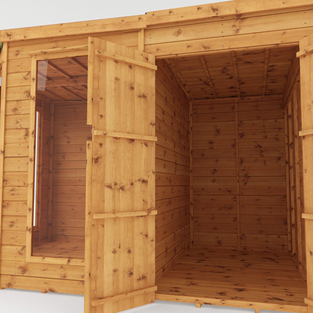 Mercia 7 x 11 Premium Corner Summerhouse With Side Shed