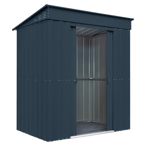 Globel 6x3ft Pent Metal Garden Shed -Anthracite Grey
